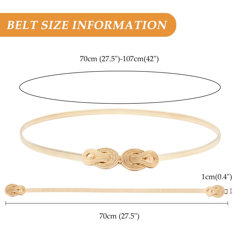 E-Clover Womens Fashion Metal Stretch Waist Skinny Belt Waistband (Style1) - Image 4
